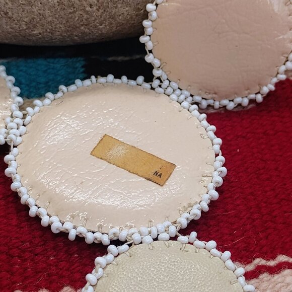 Vtg Native Handmade Seed Bead Medallion Necklace Thunderbird w/Fringe - Picture 12 of 12